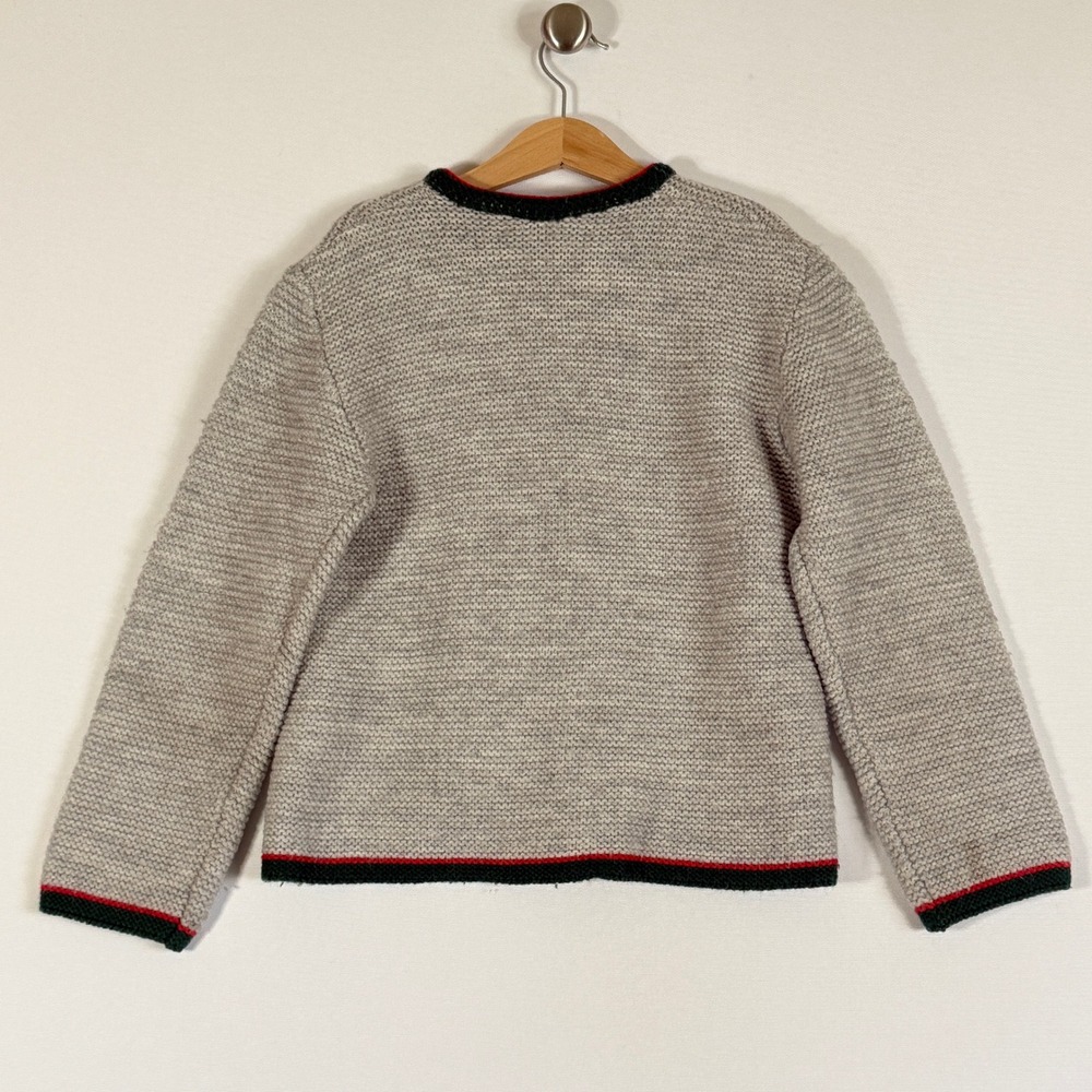 Vintage St Peter Trachten Kids 8 10 Cardigan Grey Wool Blend Alpine Heirloom - Picture 4 of 8